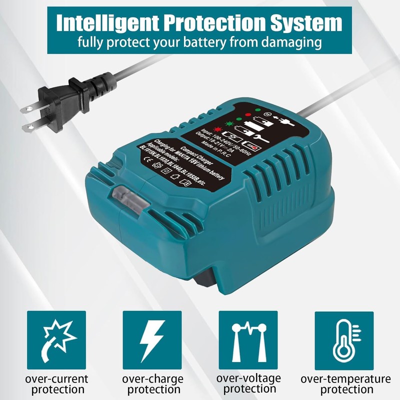 TEPULAS Rapid 2A Mini DC18RC Battery Charger for Makita 18V