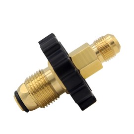 Hooshing Soft Nose POL Propane Gas Fitting LP Tank Adapter Plug Valve Full Flow with 1/4" NPT Male includes Adapter for 3/8" Male Flare Solid Brass Connector