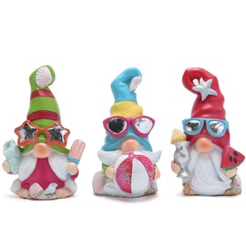 Hodao 3PCS Summer Gnomes Decor Sea Star Shell Elf Handmade Beach Swedish Gnomes Decorations for Home Scandinavian Elf Decorations Home Ornaments Summer Gnome Figurines