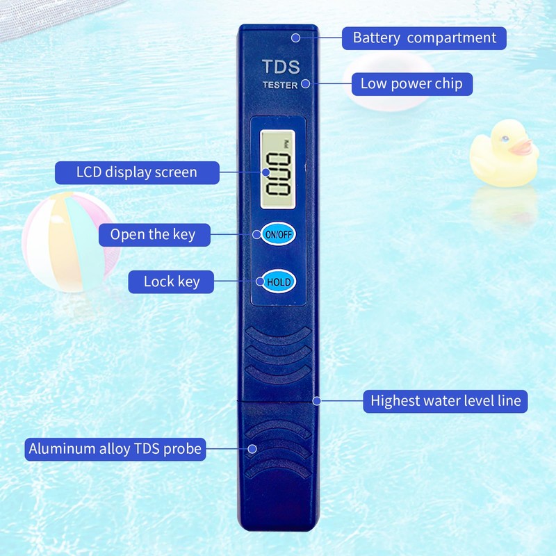 TDS Meter, Digital Water Quality Tester with 0-9990 PPM Measurement