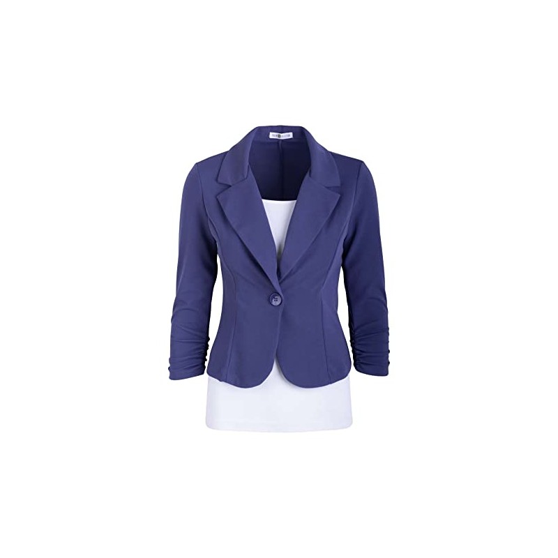 Auliné Collection - Blazer de punto de color liso para