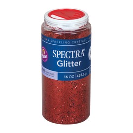 Spectra Arts & Crafts Glitter, Red, 16 oz., 1 Jar