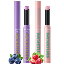 Jolilab Tinted LipBalm Color Change Silky Texture Fruit Flavoured for Lip Long Lasting Taste Waterproof Moisturizing Hydrating Lip Make-up for for Women and Girls（blueberry+strawberry）