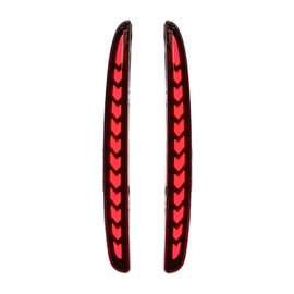 Dreamseek LED Reflector Rear Bumper Tail Light for Honda Civic Hatchback Type R 2017 2018 2019 2020 2021 Driving Brake Taillight w/Dynamic Sequential Turn Signal Lamp (Red Lens)