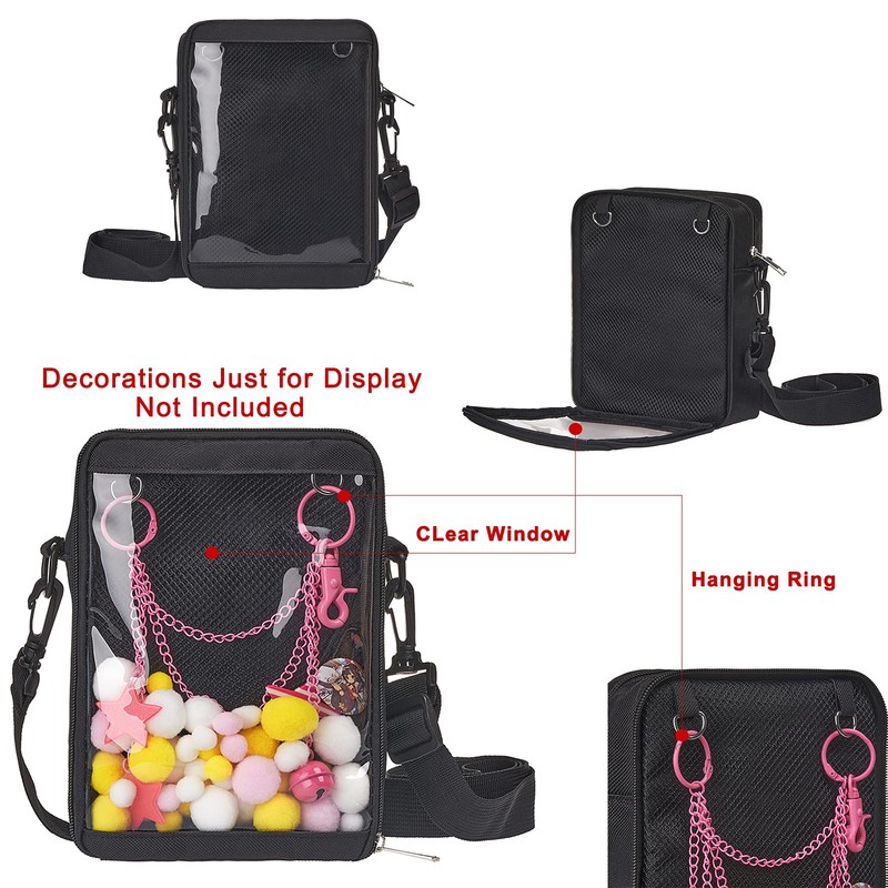 KOOIJNKO Ita Bag Small Clear Crossbody Bag Mini DIY Transparent