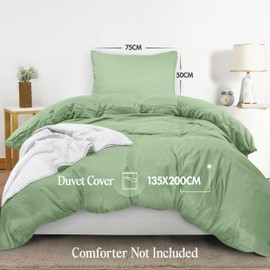 Utopia Bedding Single Duvet Cover Set - Soft Microfibre Polyester Duvet Cover with Pillow case - Bedding Quilt Cover Set (Sage)