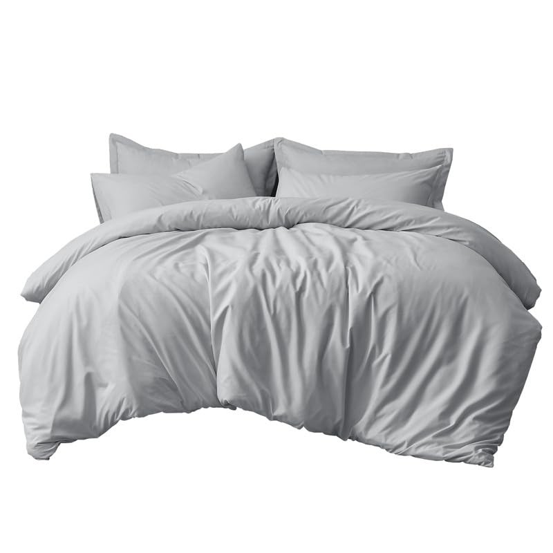 Aisbo Double Duvet Covers Set Grey - 3Pcs Bedding Set