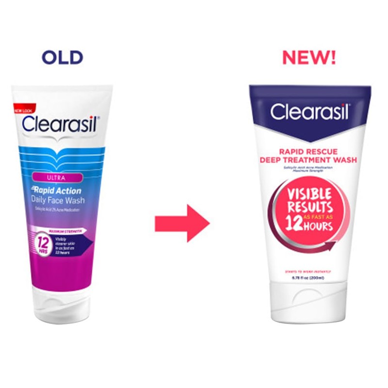 Clearasil Rapid Rescue Deep Treatment Acne Face Wash, Maximum Strength