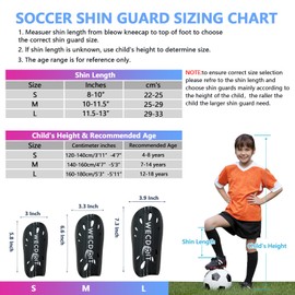 Youth Shin Guards 1 Pair of Kids and Adults Soccer Shin Guards with Sleeves Football Slip in Shin Pads for Boys and Girls (S,Black)…