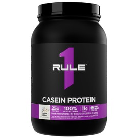 Rule 1 Casein Protein - 25g Protein and 11g EAAs Per Serving from Slow-Release Micellar Casein for Overnight Recovery and Sustained Delivery Between Meals (2 Pounds*, Vanilla Crème)