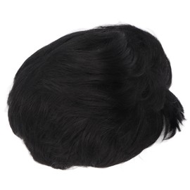 Men's Short Black Wig High Temperature Silk Layered Realistic Breathable Adjustable Male Wig for Cosplay