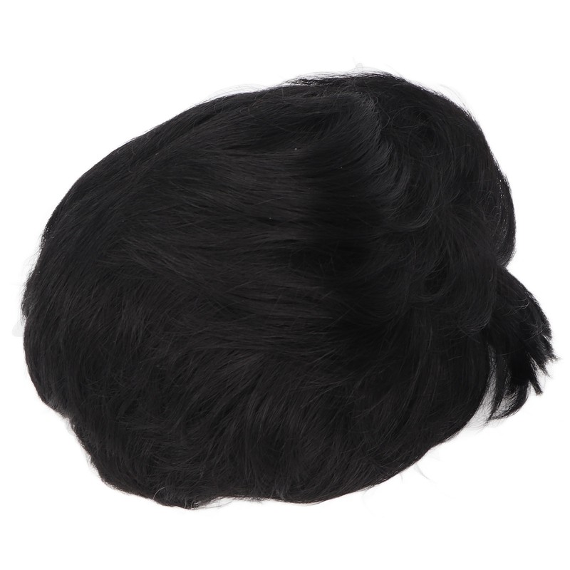 Men's Short Black Wig High Temperature Silk Layered Realistic Breathable