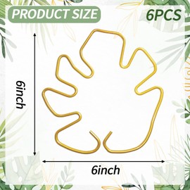 Kanfouaela Decorative Plant Support Clips, Gold Metal Stem Holder, 3-Pack, Spiral Flower Design for Indoor Climbing Plants (3, Vine)