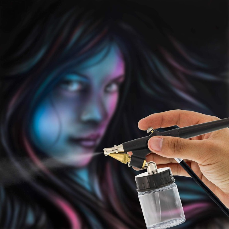 TIMBERTECH – ABPST02 – Airbrush-Set mit Kunststoffkoffer, Schlauch und Adaptern