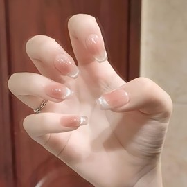 [NEURAD]ネイルチップ ミディアム 30枚入マグネット付け爪 春夏 人気 ピンクオムブレキャットアイ 和風 かわいい シンプル おしゃれ 成人式 入学式 卒業式 結婚式