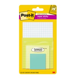 Post-it Super Sticky Notes Study Pack Multiple Sizes 4 Pads/Pack