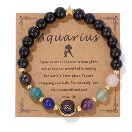 Zodiac Bracelets for Women Spirit Bracelet Manifestation 12 Constellations Healing Crystal Stone Beads Bracelet Birthday Zodiac Gifts Horoscope Spiritual Bracelet