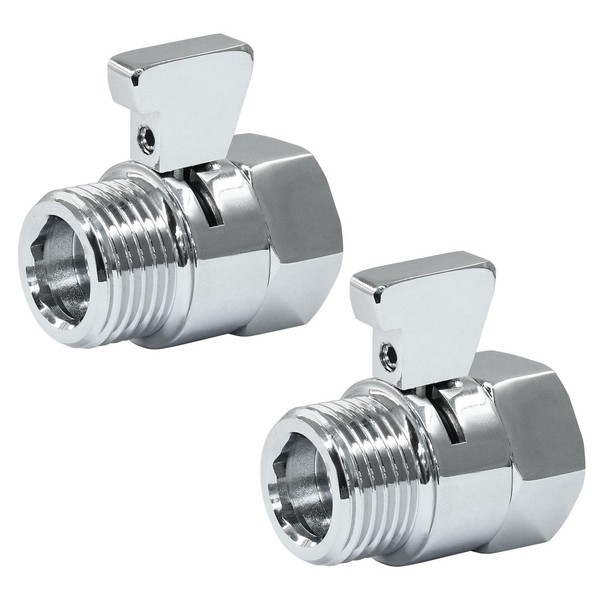 Waziaqoc 2Pcs Water Flow Control Valve, G1/2 Shower Flow, Brass