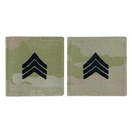 Army embroidered OCP with hook rank insignia: Sergeant