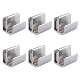 INCREWAY Glass Door Knob, 6pcs Stainless Steel Door Handle No Drilling Door Clips Clamps Pulls Handles Knobs for 3-5mm Glass Door