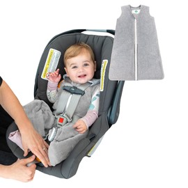 Buckle Me Baby Coats Sleep Sack | Car Seat Blanket | Car Seat to Crib Baby Wearable Blanket for Easy Transitions to Stroller, Carrier, High Chair or Any 5 Point Harness 0-4 Months Fleece Grey Blankie