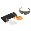 SWISS EYE Raptor glasses, frame -rubber brown-, 3 lenses, antifog/antiscratch
