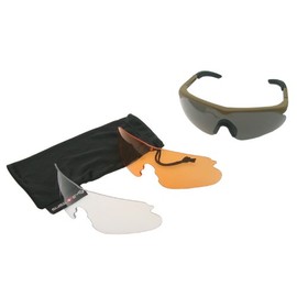 SWISS EYE Raptor glasses, frame -rubber brown-, 3 lenses, antifog/antiscratch coating [10162]