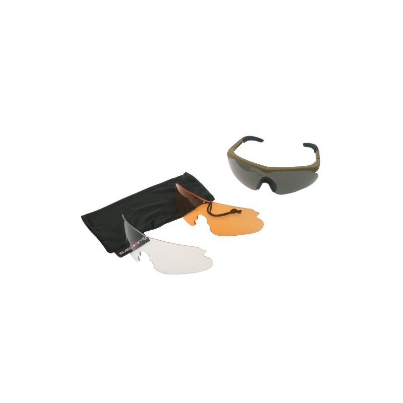 SWISS EYE Raptor glasses, frame -rubber brown-, 3 lenses, antifog/antiscratch