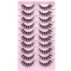 False Eyelashes Clear Band Natural Lashes Wispy Cat Eye 15mm