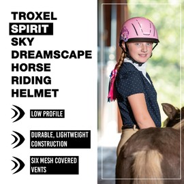 Troxel Spirit Full Coverage Horse Riding Helmet, Low-Profile Adjustable Design, Safety Horseback Riding Gear, Small (6-1/2 - 6-7/8), Sky Dreamscape