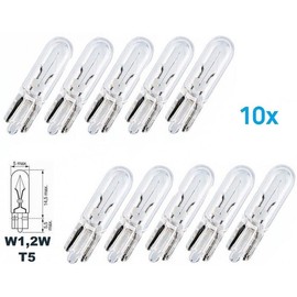 INION 10x W1.2W T5 1.2W Car Lighting Bulb Glass Base Bulb Festoon Car Bulbs