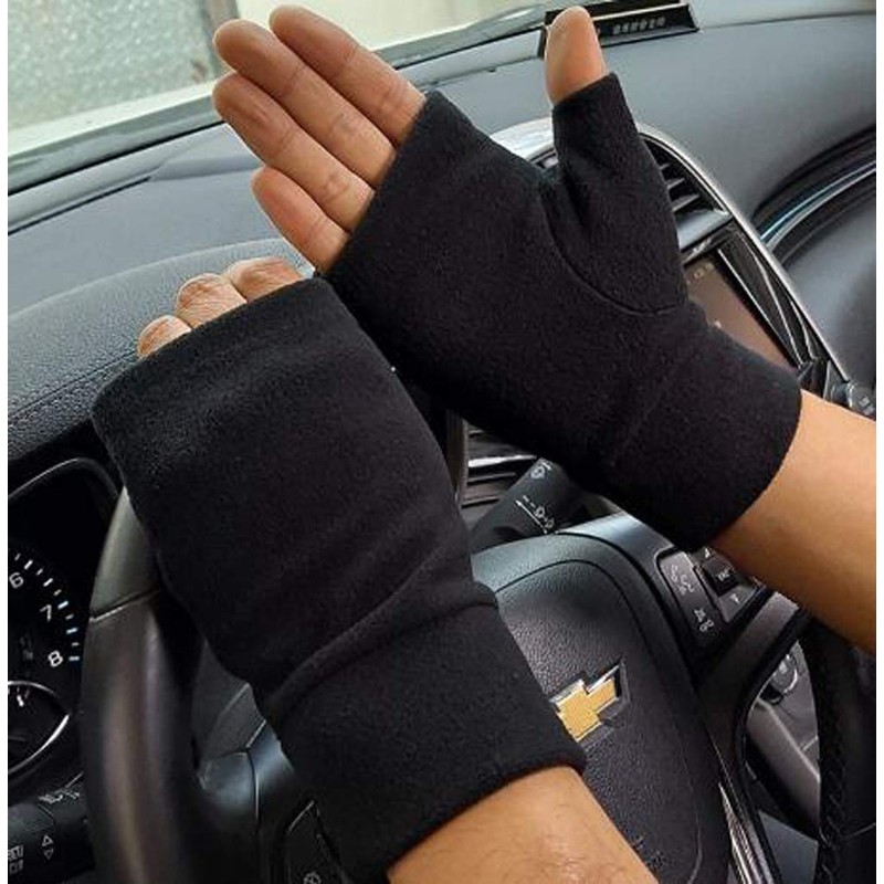 Afindern Fingerless Gloves, Indoor Work Gloves, Smartphone Compatible, Solid, S/L,