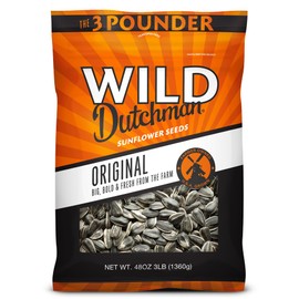 Wild Dutchman Roasted Sunflower Seeds in a Resealable Bag for Ultimate Freshness and an Easy Pour Snack, Salted Original Flavor, 3 LB (Pack of 1)