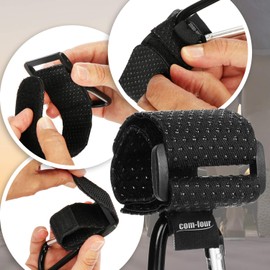 com-four® 2 x Pram Hooks with Non-Slip Rubber Nubs for Changing Bag – Pram Bag Holder – Carabiner Hook Pram Hook – Bag Carabiner (Black)