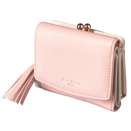SONIA REITEL Nubuck Style Mini Wallet Made by Downtown Wallet, Ladies, Trifold Type, Easy to Take Out, Box Shape, Coin Purse, Mother's Day, Present, Gift Boxed, bicolorPink