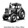 Small 100mm 'Farm Tractor' Clear Static Window Cling Sticker/Decal (Black)