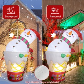 Christmas Inflatables Snowman Outdoor 6FT - Blow up Snowman in Ice Cream with LED Lights, Funny Christmas Inflatable Decoration for Indoor Yard Garden Patio Lawn Party Holiday Xmas