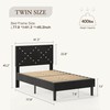 AYJOIR Twin Size Platform Bed Frame with Upholstered Headboard and