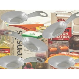 Medication Dosing Spoons Set, 5 Pieces, 2.5/5/10 ml Measuring Range, 8.2 cm, Transparent