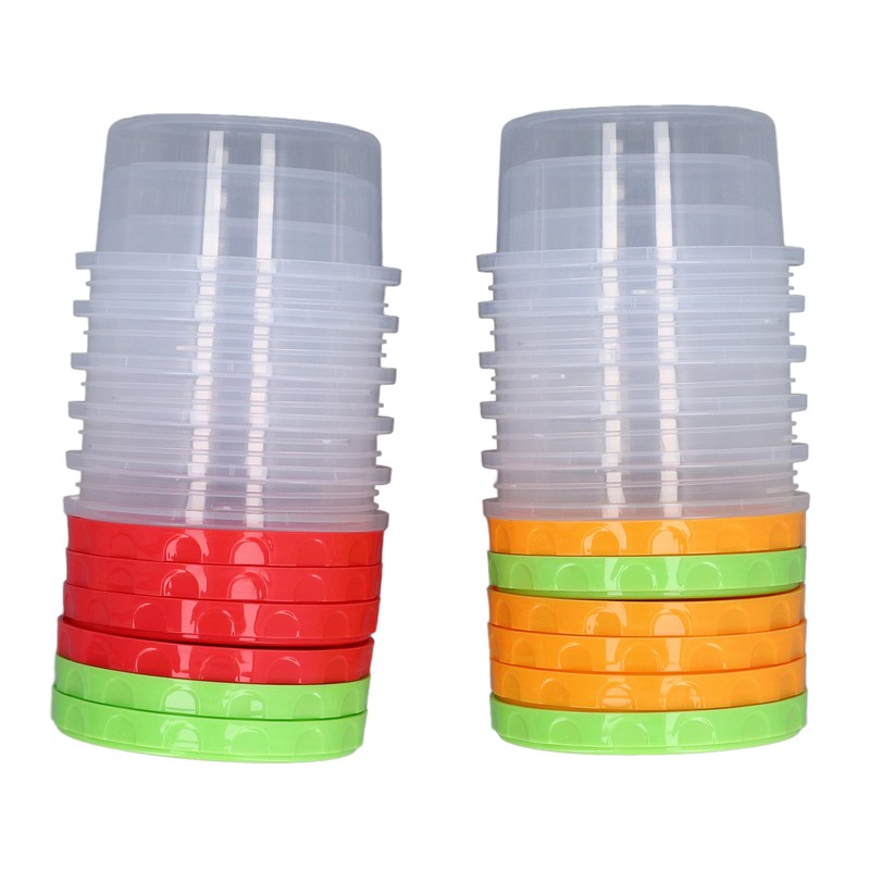 12 Sets 1 Cup Containers 8oz Stackable Reusable Round Plastic