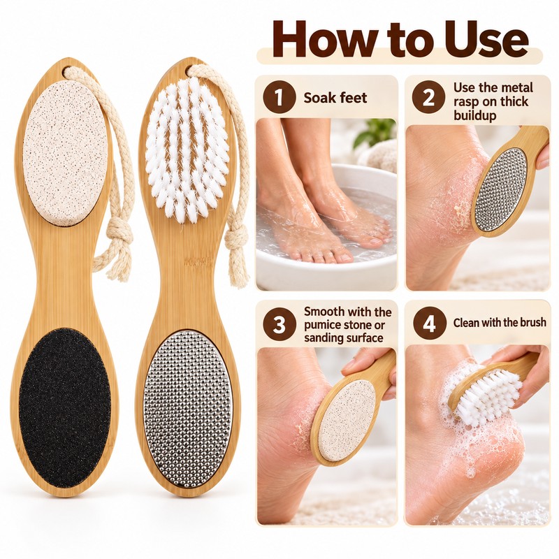 14-in-1 Foot Care Tool for At-Home Grooming – Wood Hand