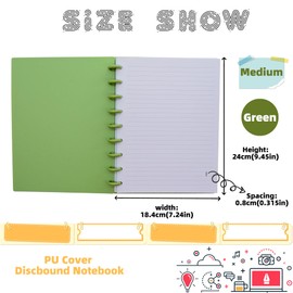 ITSYHPRO Discbound Notebook Medium Size 9 Discs Cover with 60Pages Refill