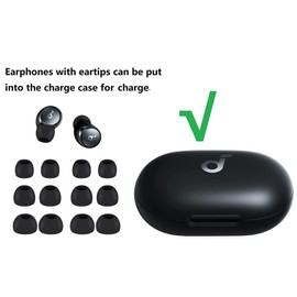 Replacement Earbuds Tips Silicone Ear Tips for an ker Soundcore Space A40, Soundcore Sport X10, Life A1,Life P3,Life P3i,Fit in Case, Buds Tips,6 Pairs S/M/L 3 Size,black