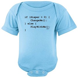 Funny Baby Clothes Coding for Babies Funny Programmer Bodysuit 6 Months Light Blue