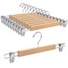 Amber Home 10 Pack 14.17" Solid Natural Wooden Pant Skirt