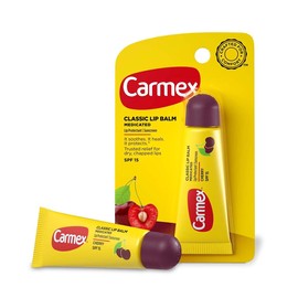 Carmex Classic Lip Balm Cherry SPF 15, paquete de 3 de 0.35 onzas (tubo en blíster), la presentación puede variar