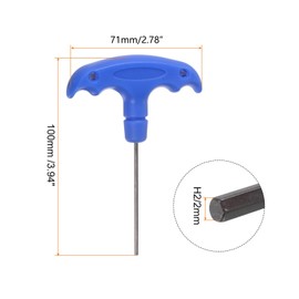 TOP-VIGOR 2Pcs H2 T-Handle Hex Key Wrench, 2mm S2 Steel T-Key Inner Hexagon Spanner Allen Key Allen Key Repair Tool