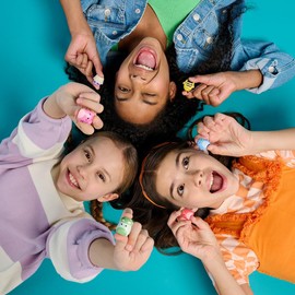 Squish-a-longs 14 Pack - Series 2, Wave 2 - (14) 1” Mini-Squish with (4) Accessories, (1) Ring Attachment, and (1) Collector’s Guide