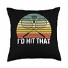 I'd Hit That Badminton Shuttlecock Badminton Player Sport Throw Pillow
