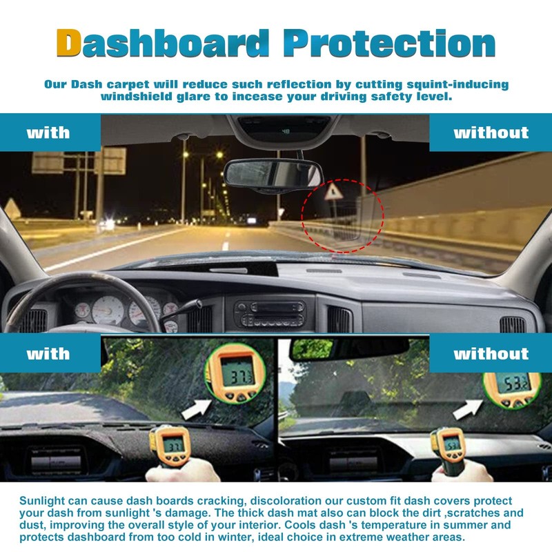 x xotic tech Dashboard Mat Cover Compatible with Dodge Ram
